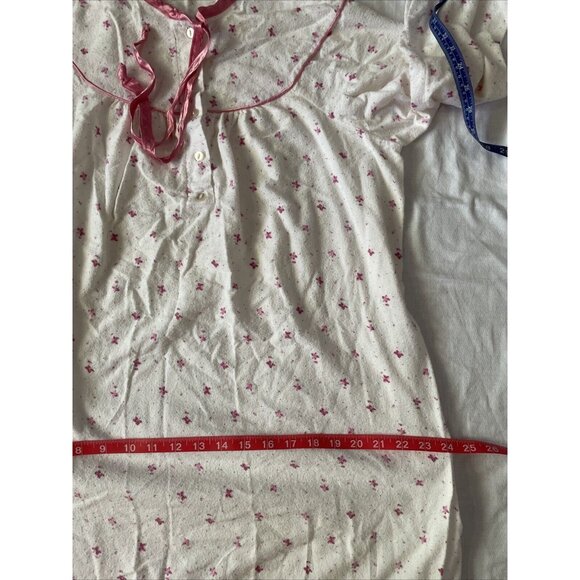 Vintage Country Craft Floral Cotton Nightgown With Pink Accents Long Sleeve Size - Picture 8 of 10